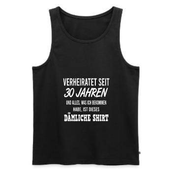 Perlenhochzeit 30 Jahre verheiratet - Männer Premium Bio Tank Top - Schwarz - Vorne - Michal (187cm)