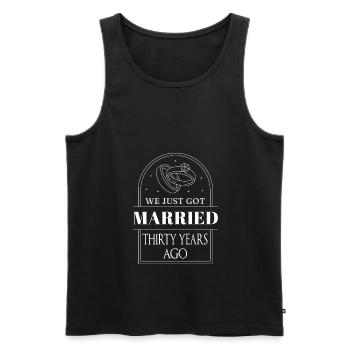 Perlenhochzeit 30 Jahre verheiratet - Männer Premium Bio Tank Top - Schwarz - Vorne - Michal (187cm)