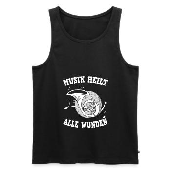 Waldhorn Hornspieler Waldhorn-Spieler - Männer Premium Bio Tank Top - Schwarz - Vorne - Michal (187cm)