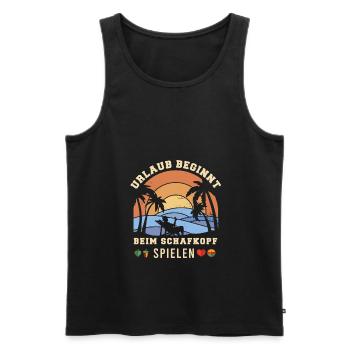 Schafkopf Spielregeln Schafkopfen - Männer Premium Bio Tank Top - Schwarz - Vorne - Michal (187cm)