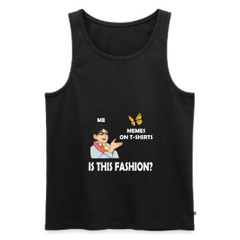 Witziges Anime Schmetterling Meme - Männer Premium Bio Tank Top - Schwarz - Vorne - Michal (187cm)