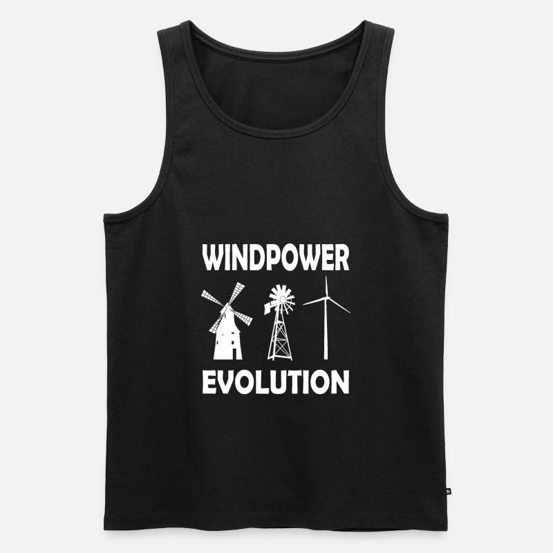 Windenergie Windkraftanlage Windrad - Männer Premium Bio Tank Top - Schwarz