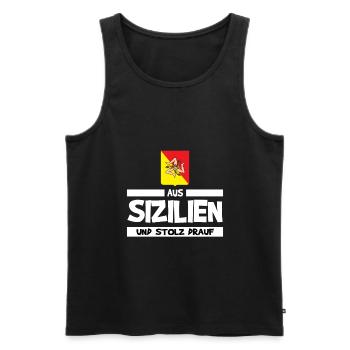 Sizilien Sizilianer Palermo Sicilia - Männer Premium Bio Tank Top - Schwarz - Vorne - Michal (187cm)