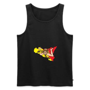 Sizilien Sizilianer Palermo Sicilia - Männer Premium Bio Tank Top - Schwarz - Vorne - Michal (187cm)