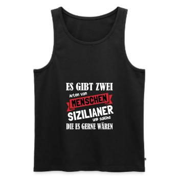 Sizilien Sizilianer Palermo Sicilia - Männer Premium Bio Tank Top - Schwarz - Vorne - Michal (187cm)