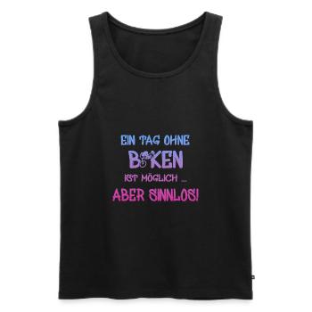 biken, spruch für biker, bike - Männer Premium Bio Tank Top - Schwarz - Vorne - Michal (187cm)