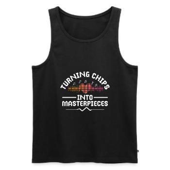 Chiptune Music Lover Groove to the Bleeps and Bloo - Men's Premium Organic Tank Top - black - Front - AI Model Male 178 light (178cm)