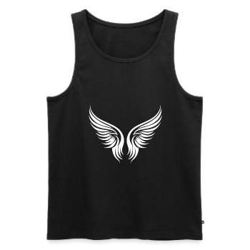 Wings symbol silhouette - Men's Premium Organic Tank Top - black - Front - Michal (187cm)