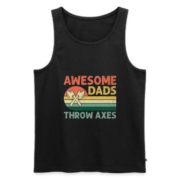 Awesome Dads Throw Axes Hache Throwing Hachette - Débardeur bio Premium Homme - noir - Devant - AI Model Male 178 light (178cm)