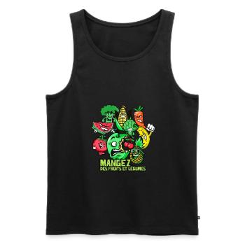 Eat fruits and vegetables. - Men's Premium Organic Tank Top - black - Front - Michal (187cm)