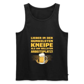 Kneipe - Lustiger Bier Spruch - Männer Premium Bio Tank Top - Schwarz - Vorne - Michal (187cm)