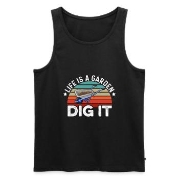 Life Is a Garden Dig It Gardener Gardening Garden - Männer Premium Bio Tank Top - Schwarz - Vorne - AI Model Male 178 light (178cm)