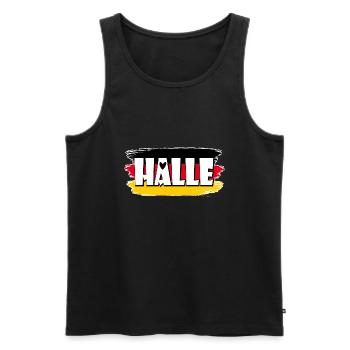 Hall, City, Germany, Flag - Men's Premium Organic Tank Top - black - Front - AI Model Male 178 light (178cm)