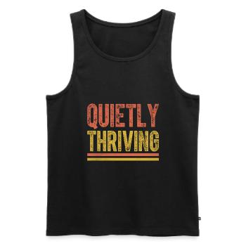 Dictons tranquillement florissants pour les introvertis - Débardeur bio Premium Homme - noir - Devant - Michal (187cm)