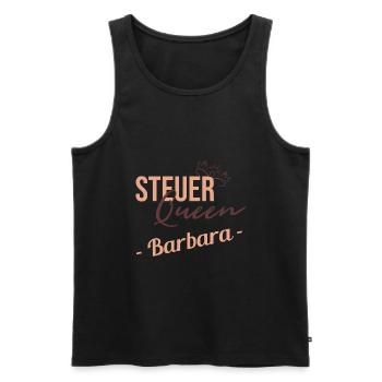 Steuer Queen Barbara - Männer Premium Bio Tank Top - Schwarz - Vorne - AI Model Male 178 light (178cm)