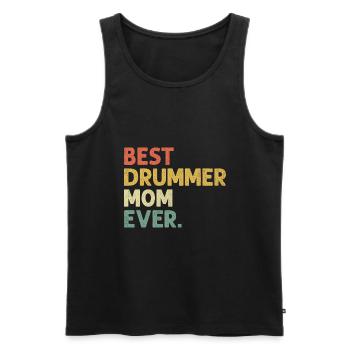 Beste Schlagzeuger-Mutter aller Zeiten Schlagzeug-Trommel-Mutter - Männer Premium Bio Tank Top - Schwarz - Vorne - AI Model Male 178 light (178cm)
