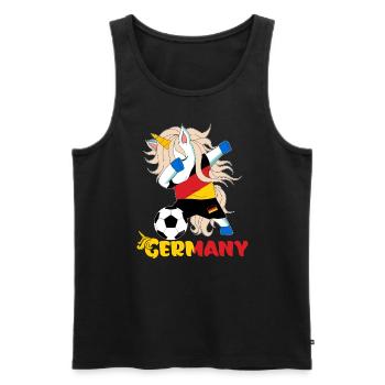 Dabbing Unicorn Supporter L'équipe de l' Allemagne - Débardeur bio Premium Homme - noir - Devant - AI Model Male 178 light (178cm)