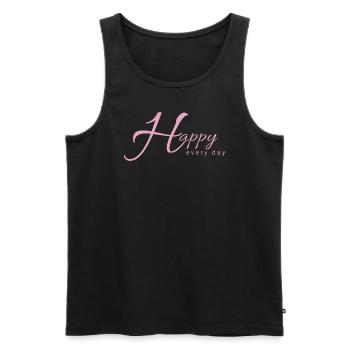 Glücklich - Männer Premium Bio Tank Top - Schwarz - Vorne - Michal (187cm)