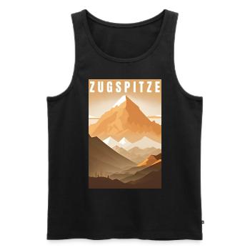 Zugspitze Alpes Randonnée Montagne Cadeau - Débardeur bio Premium Homme - noir - Devant - AI Model Male 178 light (178cm)