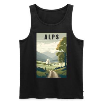 Alpine Nature minimalist gift - Men's Premium Organic Tank Top - black - Front - Michal (187cm)