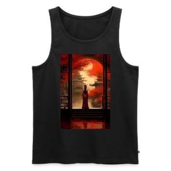 Japanisch Tempel Geisha Geschenk - Männer Premium Bio Tank Top - Schwarz - Vorne - Michal (187cm)