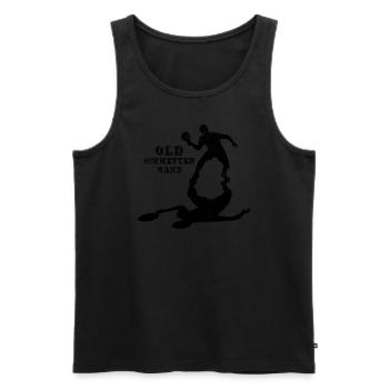 Old Schmetterhand Tischtennis Schmetterball - Männer Premium Bio Tank Top - Schwarz - Vorne - Michal (187cm)