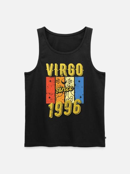 Virgo 1996 Zodiac Birthday Gift - Men's Premium Organic Tank Top - black