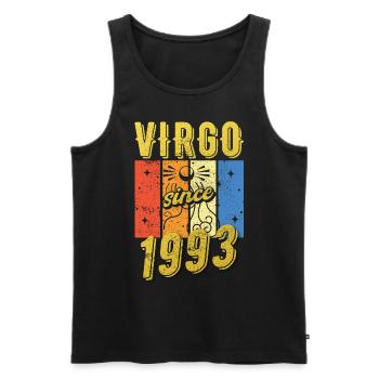 Vierge 1993 Cadeau d’anniversaire du zodiaque - Débardeur bio Premium Homme - noir - Devant - Michal (187cm)