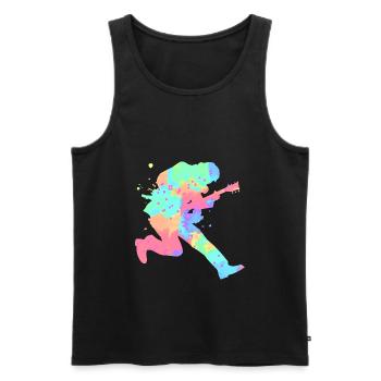 Gitarrist - Männer Premium Bio Tank Top - Schwarz - Vorne - Michal (187cm)