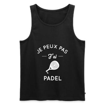 Je peux pas j'ai padel - Débardeur bio Premium Homme - noir - Devant - Michal (187cm)