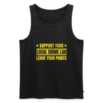 Forensic Technician Crime Scene Investigator Forensic Sentence - Men's Premium Organic Tank Top - black - Front - AI Model Male 178 light (178cm)