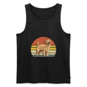 Rétro Vintage Golden Retriever GR Chien Golden Retri - Débardeur bio Premium Homme - noir - Devant - Michal (187cm)