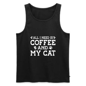 All I Need Is Coffee And My Cat Pet Animals Cat Ow - Männer Premium Bio Tank Top - Schwarz - Vorne - Michal (187cm)
