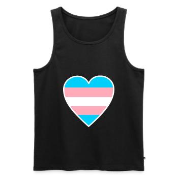 Transgender Heart Flag - Men's Premium Organic Tank Top - black - Front - Michal (187cm)