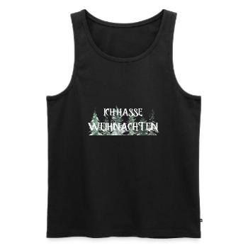 Ich hasse Weihnachten - Männer Premium Bio Tank Top - Schwarz - Vorne - Michal (187cm)