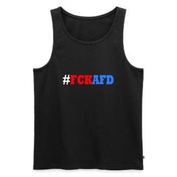 Fck afd - Männer Premium Bio Tank Top - Schwarz - Vorne - AI Model Male 178 light (178cm)