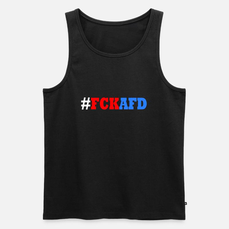 Fck afd - Männer Premium Bio Tank Top - Schwarz