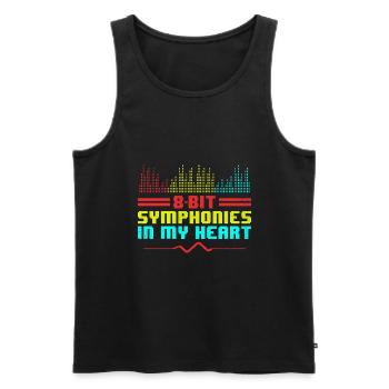 Chiptune Music Lover Groove to the Bleeps and Bloo - Men's Premium Organic Tank Top - black - Front - AI Model Male 178 light (178cm)