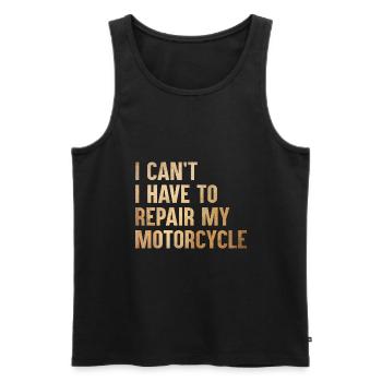 Je ne peux pas avoir à réparer ma moto - Débardeur bio Premium Homme - noir - Devant - Michal (187cm)