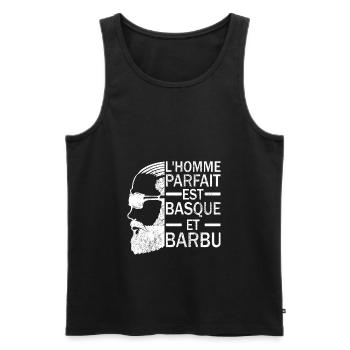 Homme Parfait Basque Barbu - Débardeur bio Premium Homme - noir - Devant - Michal (187cm)