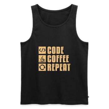 Café Codage Programmeur Codeur Développeur Nerd Coff - Débardeur bio Premium Homme - noir - Devant - AI Model Male 178 light (178cm)