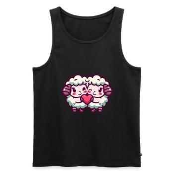 Schaf Paar Liebe Valentinstag - Männer Premium Bio Tank Top - Schwarz - Vorne - Michal (187cm)
