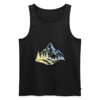 Montagnes Nature - Débardeur bio Premium Homme - noir - Devant - Michal (187cm)