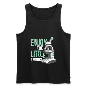 Enjoy the Little Things Funny Microbiology - Männer Premium Bio Tank Top - Schwarz - Vorne - Michal (187cm)