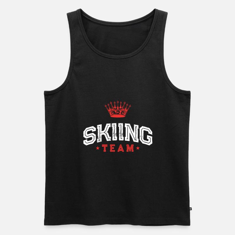 Skiing Team - Männer Premium Bio Tank Top - Schwarz