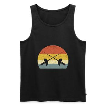 Retro Fencing Sword Epee Fencer Athlete - Men's Premium Organic Tank Top - black - Front - Michal (187cm)