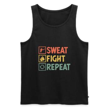 Sweat Fight Répéter Boxer Sports Musculation Gym - Débardeur bio Premium Homme - noir - Devant - AI Model Male 178 light (178cm)