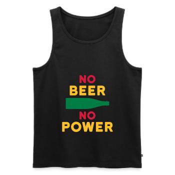 Pas de bière pas d’alimentation (bouteille de bière) - Débardeur bio Premium Homme - noir - Devant - AI Model Male 178 light (178cm)