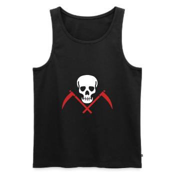 Totenkopf mit Sichel - Männer Premium Bio Tank Top - Schwarz - Vorne - Michal (187cm)