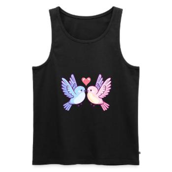 Taube Paar Liebe Vogel Peace Valentinstag - Männer Premium Bio Tank Top - Schwarz - Vorne - Michal (187cm)